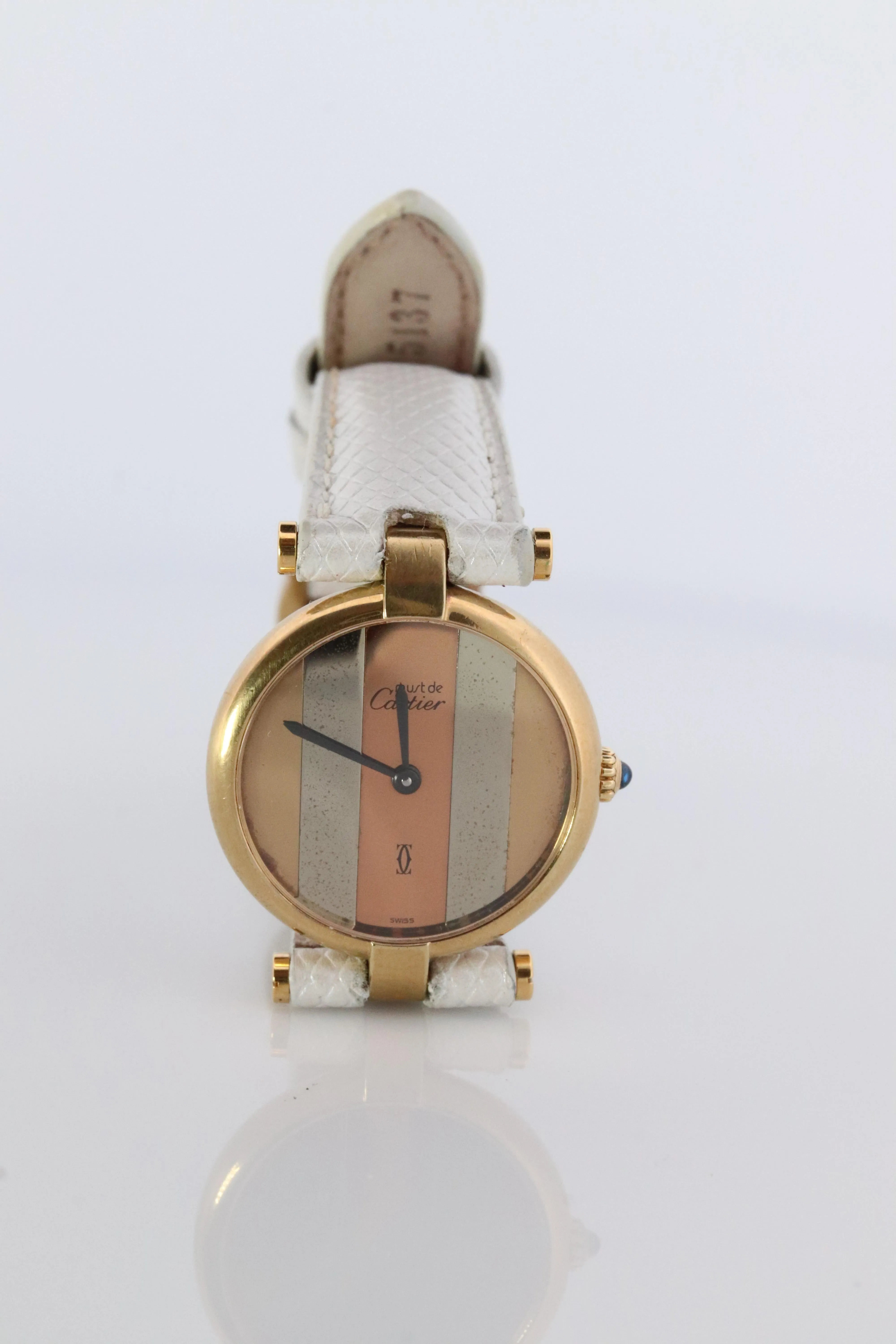 Cartier Watch Must de Cartier Vendome Round Argent Vermeil Trinity Tricolor Face