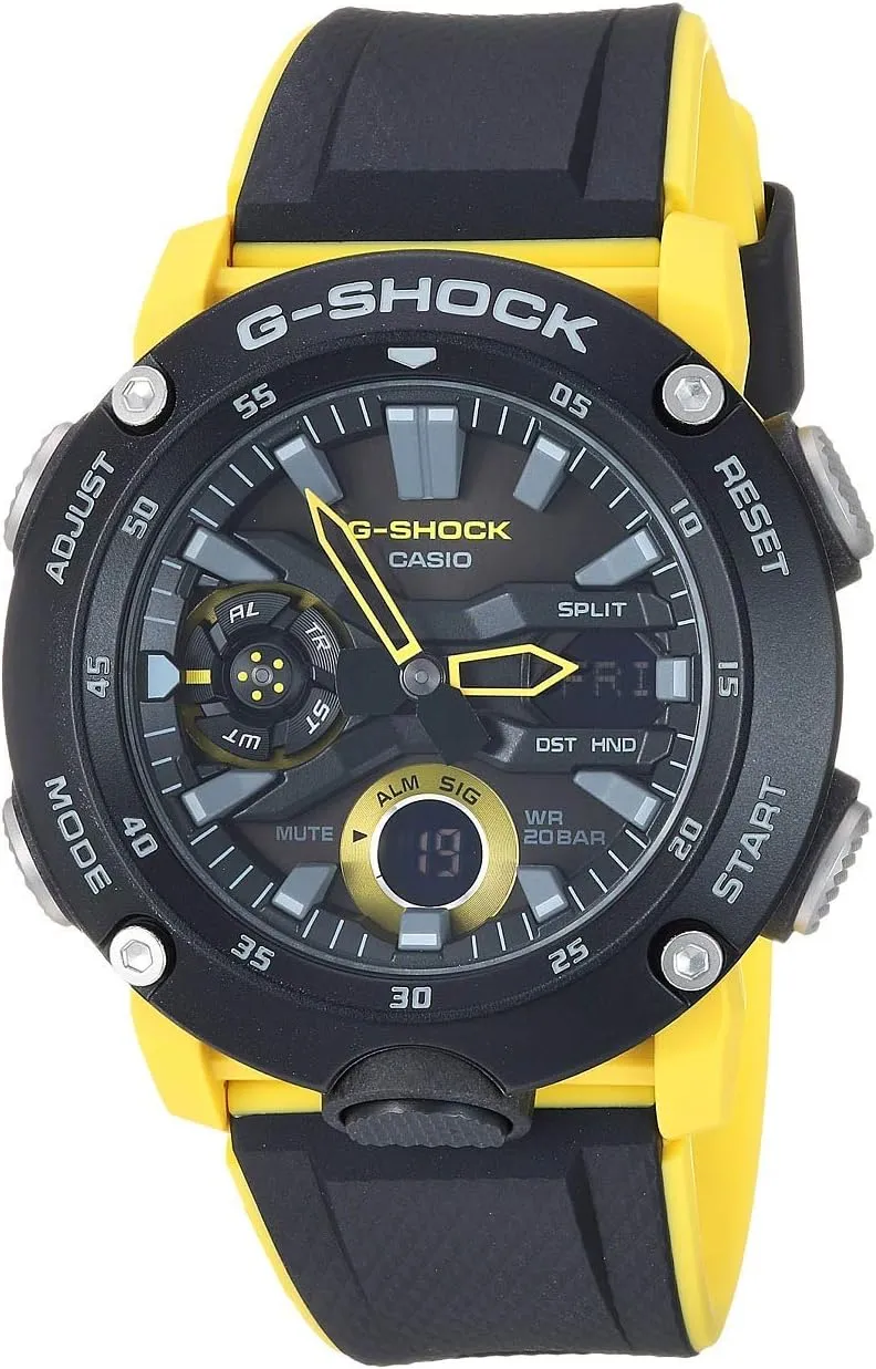 Casio GA2000-1A9 G-Shock Men's Watch Black/Yellow 51.2mm Carbon/Resin