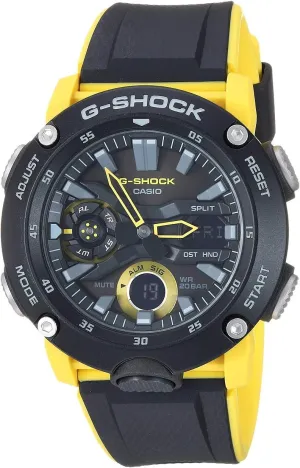 Casio GA2000-1A9 G-Shock Men's Watch Black/Yellow 51.2mm Carbon/Resin