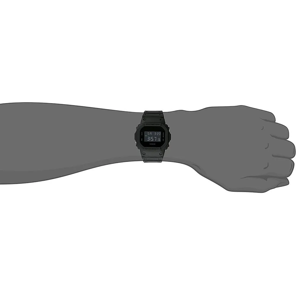 Casio Unisex G-Shock Black Resin Band Black Digital Dial Quartz Watch - DW-5600BB-1CR