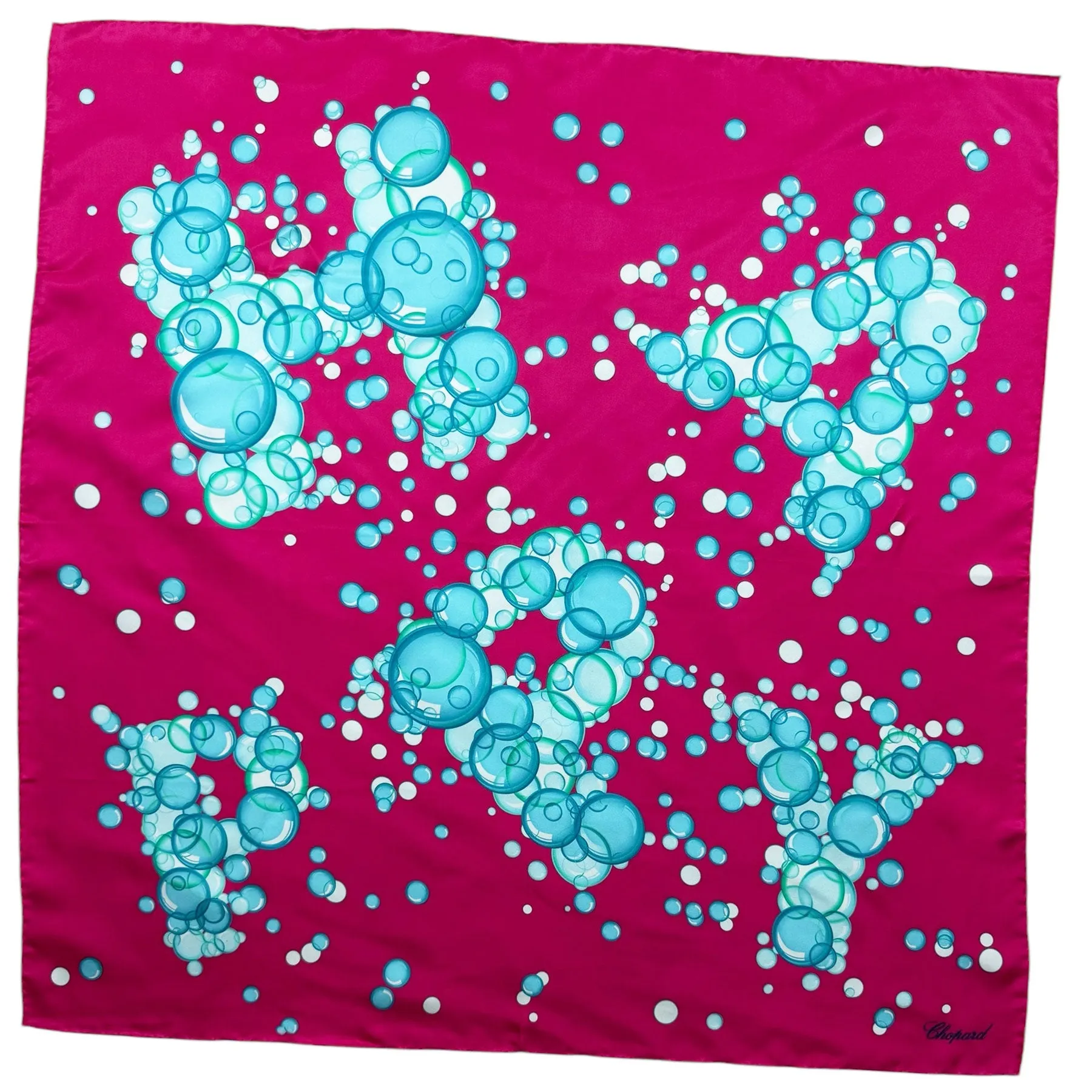 Chopard Scarf Fuchsia Happy Bubbles - Twill Silk Square Foulard
