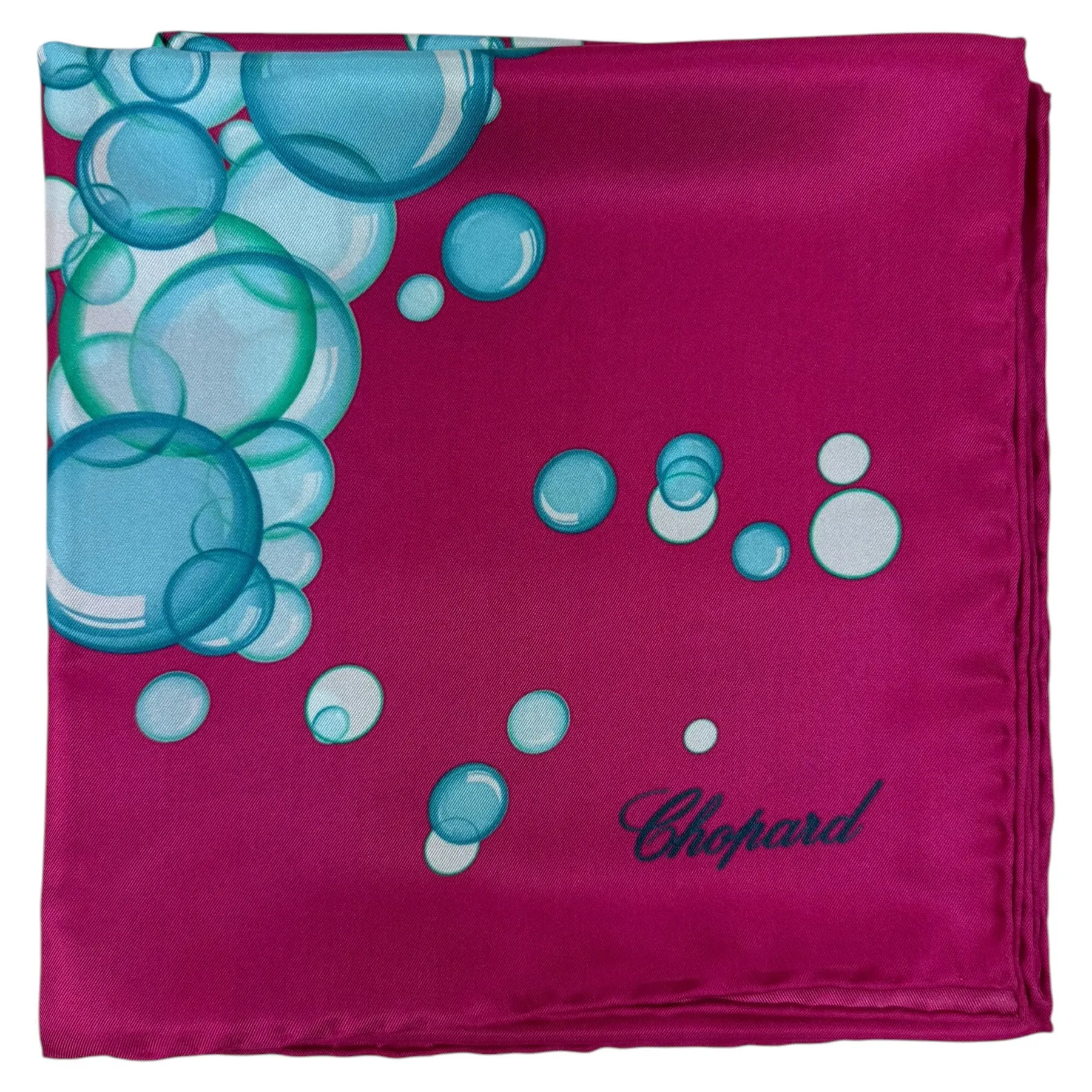 Chopard Scarf Fuchsia Happy Bubbles - Twill Silk Square Foulard