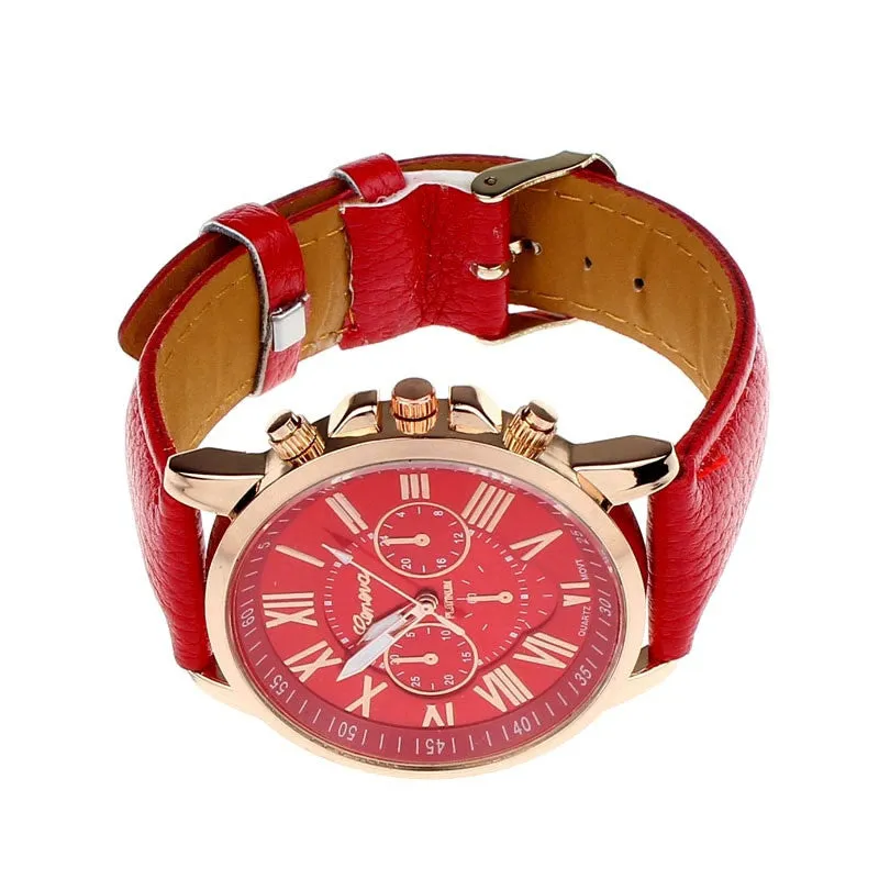 Classic Round Three Tone Faux Chronograph Quartz Watch With Bracelet Strap