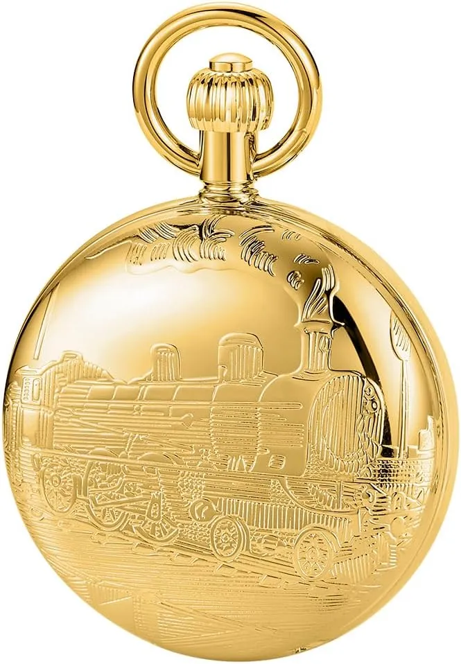 Copper Pocket Watch Steampunk Mechanical London Hand Wind Mens Watches with Chains & Boxs
