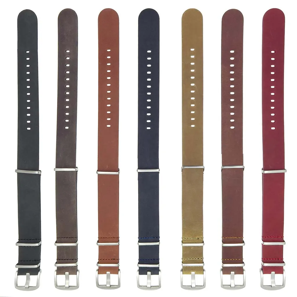 DASSARI Veteran Vintage Leather NATO Strap