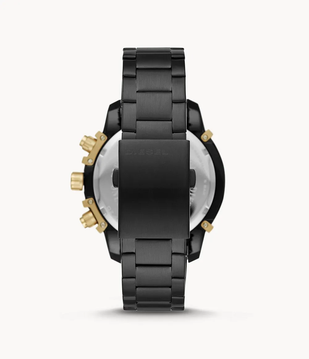 Diesel DZ4525 Chronograph Griffed Black Stainless Steel Bracelet Watch 48mm Men Watches