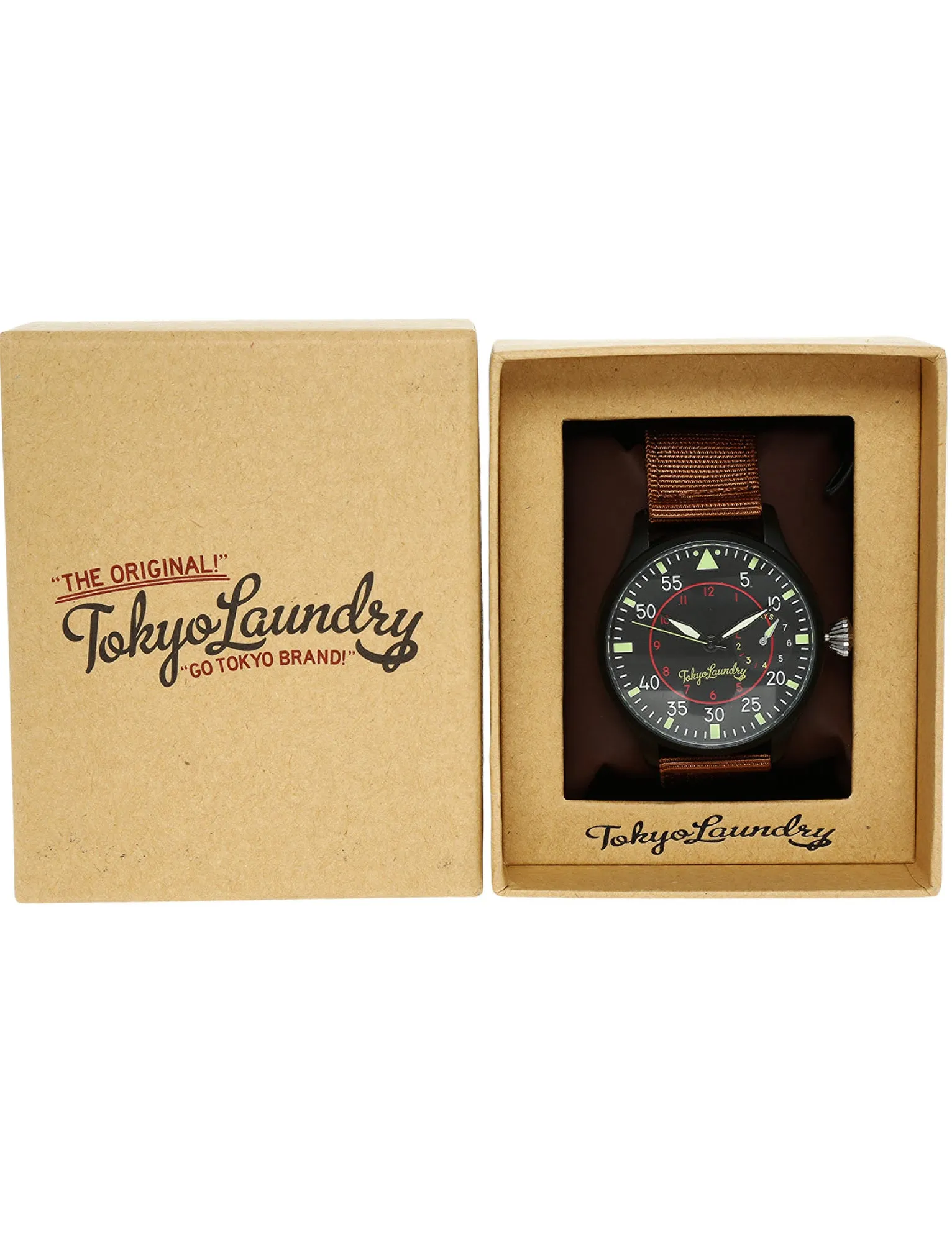 Doyle Military Style Analogue Watch in Brown / Black - Tokyo Laundry