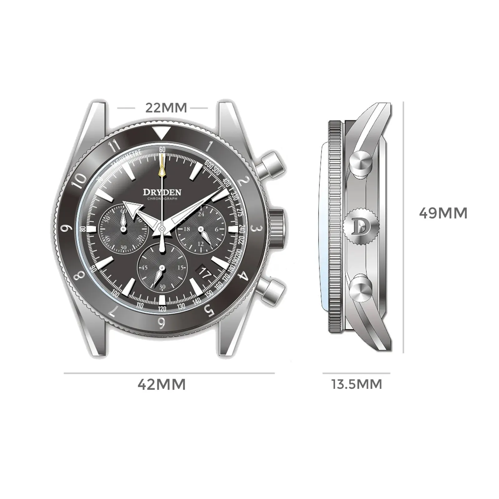 Dryden Chrono Diver Series 1 - Black Tactical