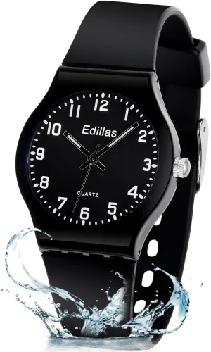 Edillas Kids Analog Watch for Girls Boys Waterproof Learning Time Wrist Watch Easy to Read Time Wrist Watches for Children