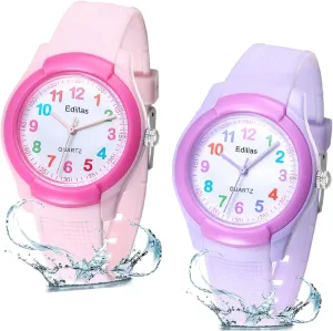 Edillas Kids Analog Watch for Girls Boys,Children Waterproof Learning Time Wrist Watch Easy to Read Time Wrist Watches for Kids Girls Boys
