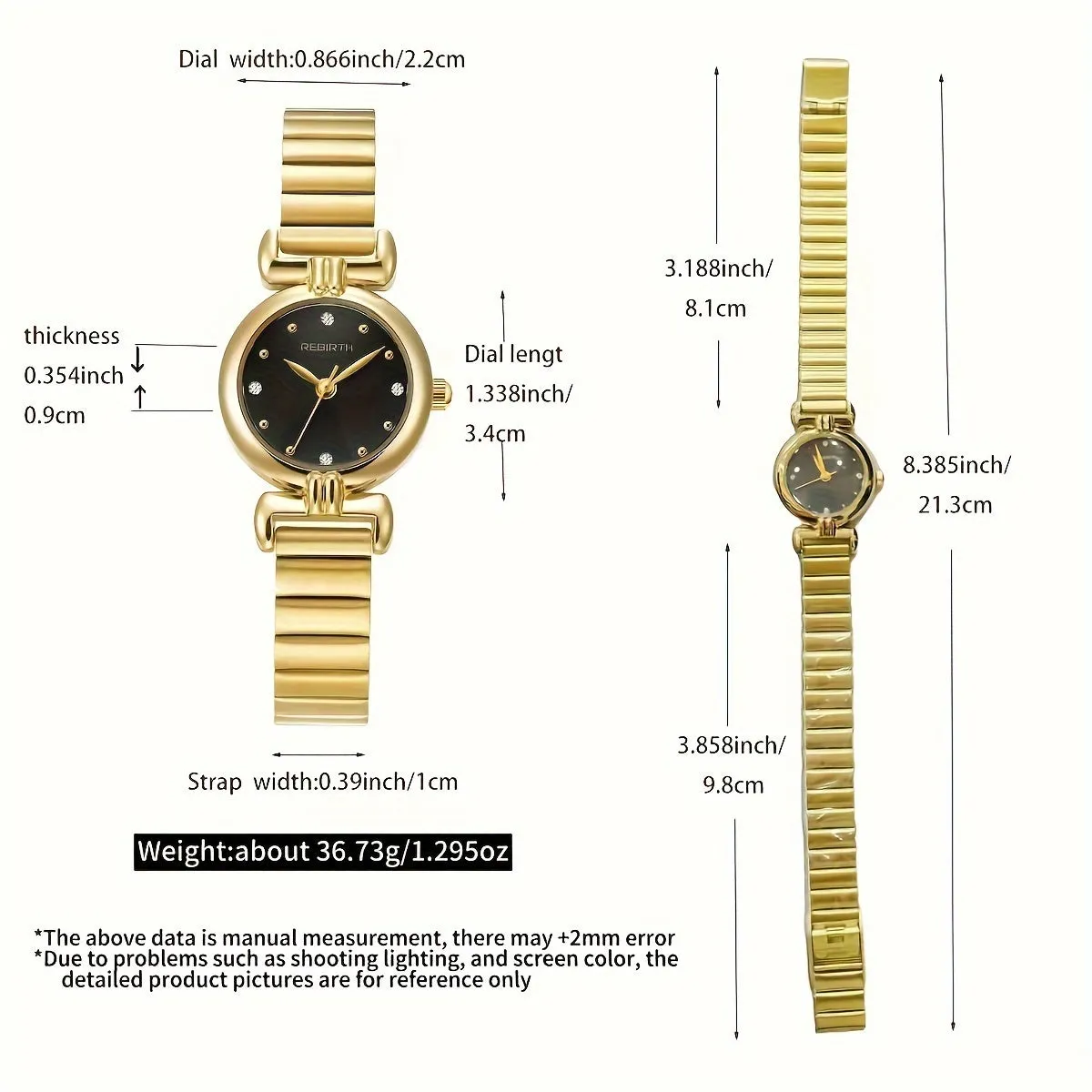 Elegant Gold Tone Quartz Watch with Stainless Steel