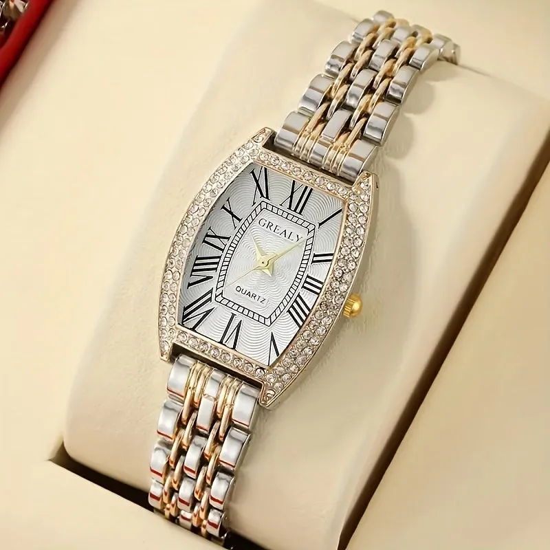 Elegant Womens Quartz Watch with Rhinestone Accents