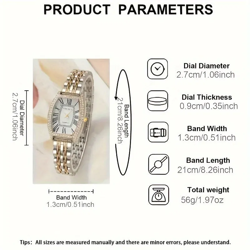 Elegant Womens Quartz Watch with Rhinestone Accents