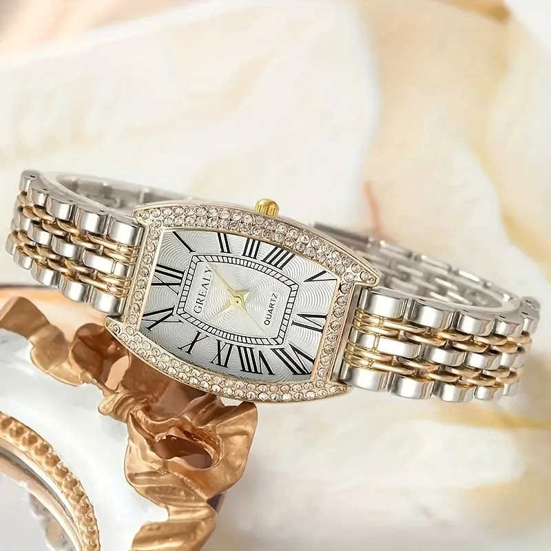 Elegant Womens Quartz Watch with Rhinestone Accents