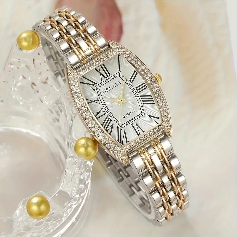 Elegant Womens Quartz Watch with Rhinestone Accents