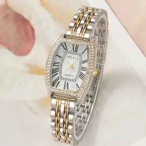 Elegant Womens Quartz Watch with Rhinestone Accents
