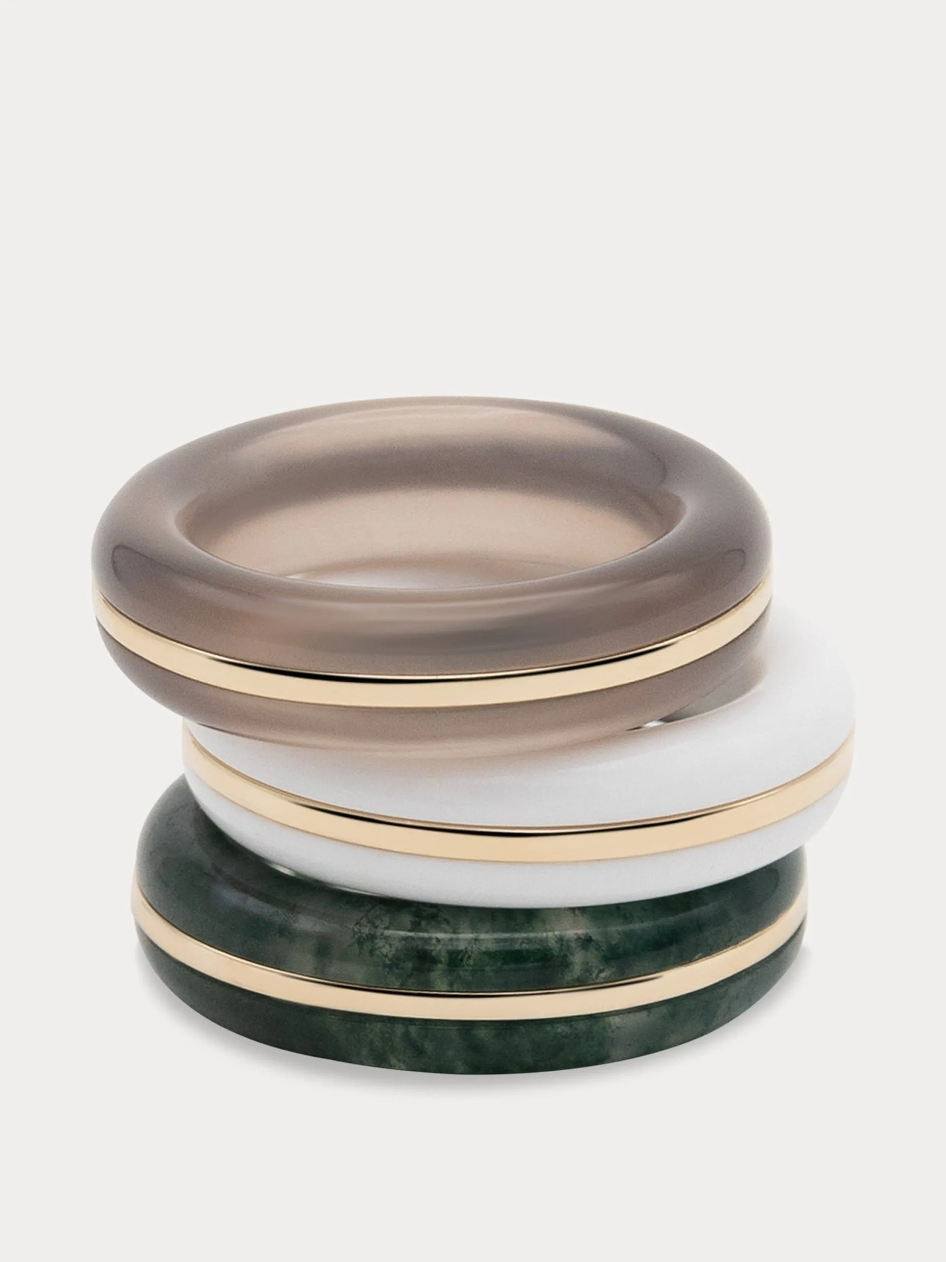 Essential gem grey agate stacking ring