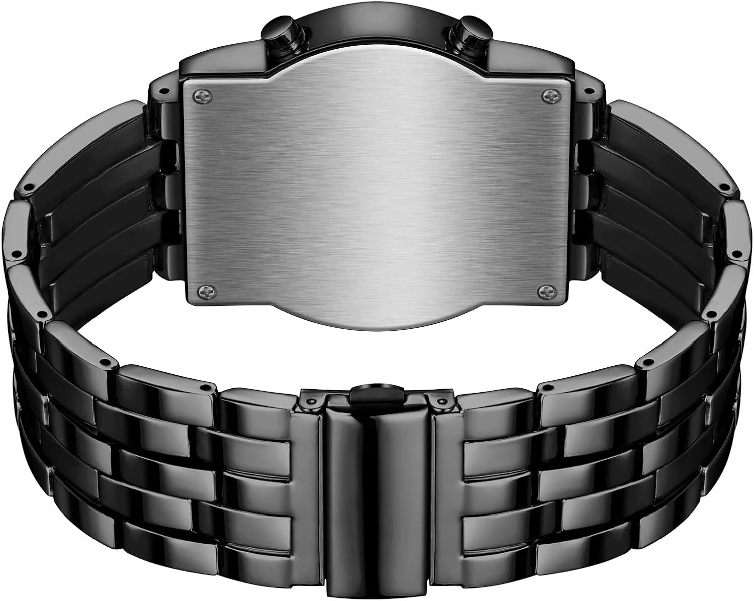 FANMIS Creative Mens Binary Matrix Blue LED Digital Watch Fashion Classic Black Plated Waterproof LED Backlight Bracelet Watches