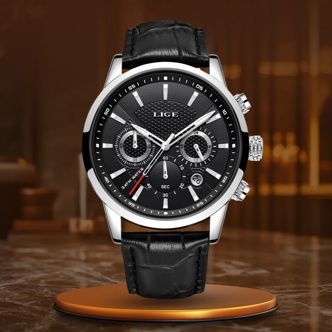 Fashionable Military Watch Made of Leather