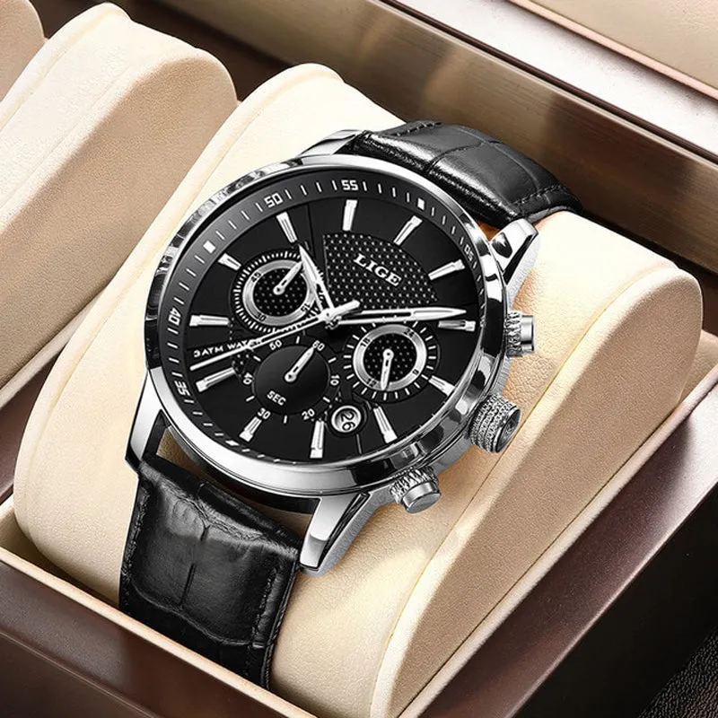 Fashionable Military Watch Made of Leather