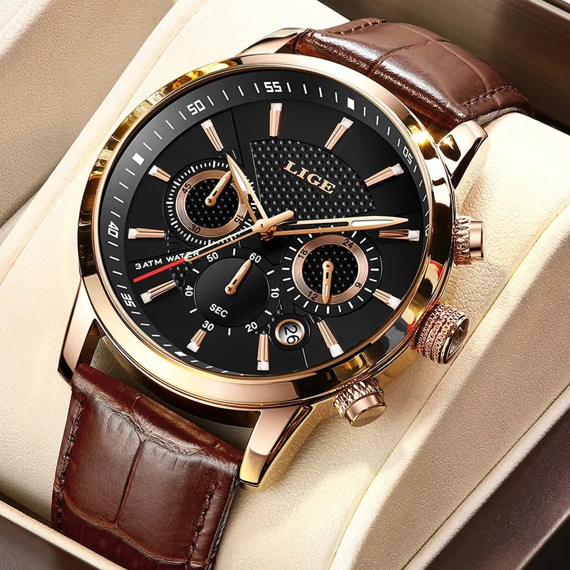 Fashionable Military Watch Made of Leather