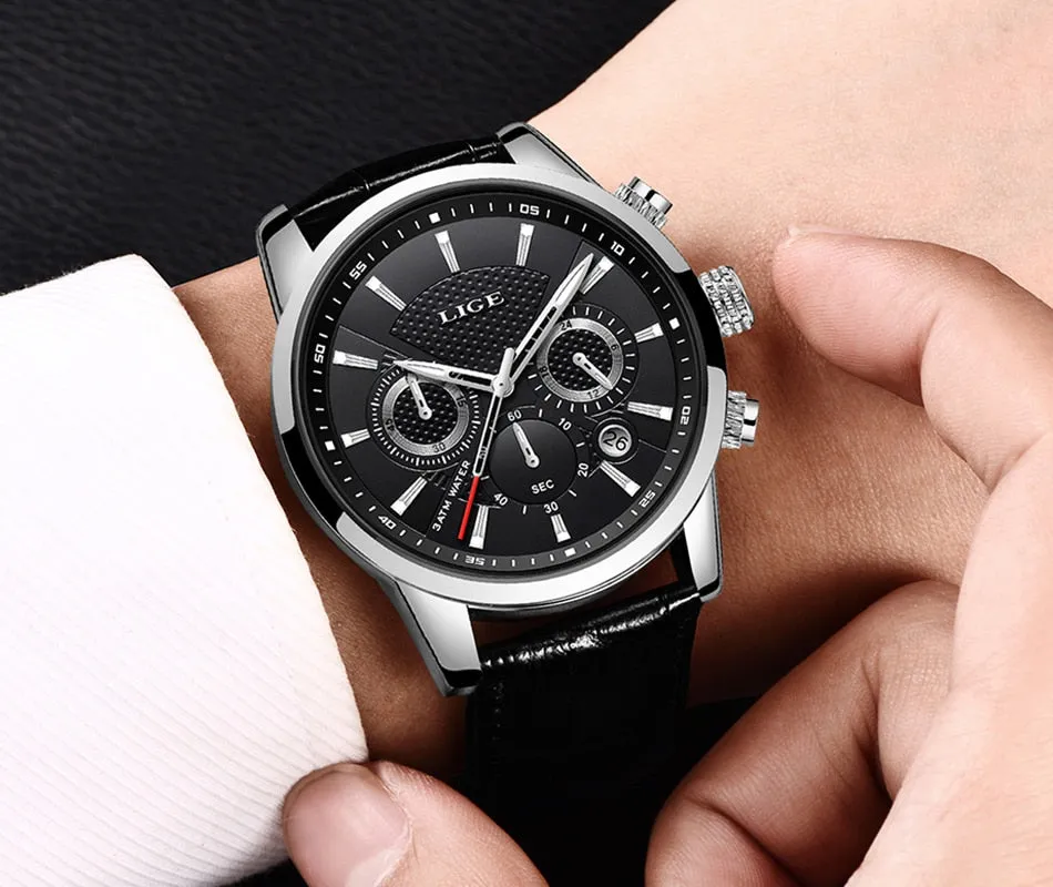 Fashionable Military Watch Made of Leather