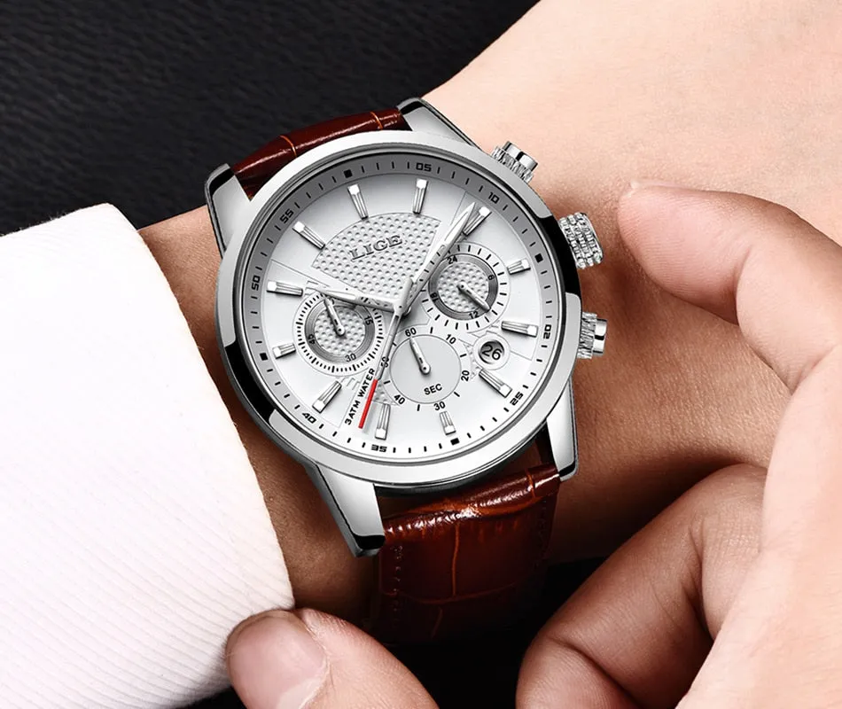 Fashionable Military Watch Made of Leather
