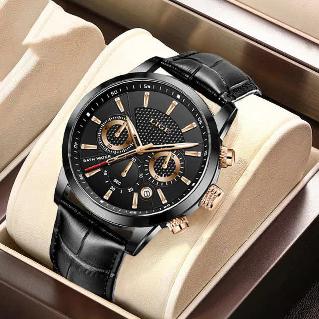 Fashionable Military Watch Made of Leather