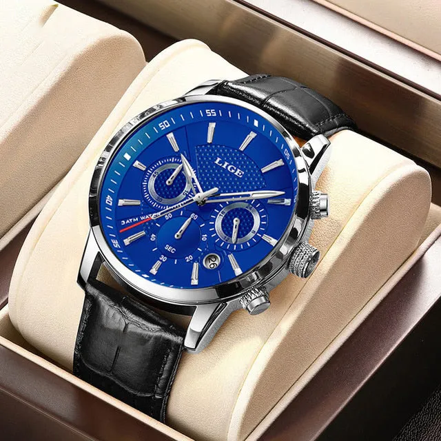 Fashionable Military Watch Made of Leather