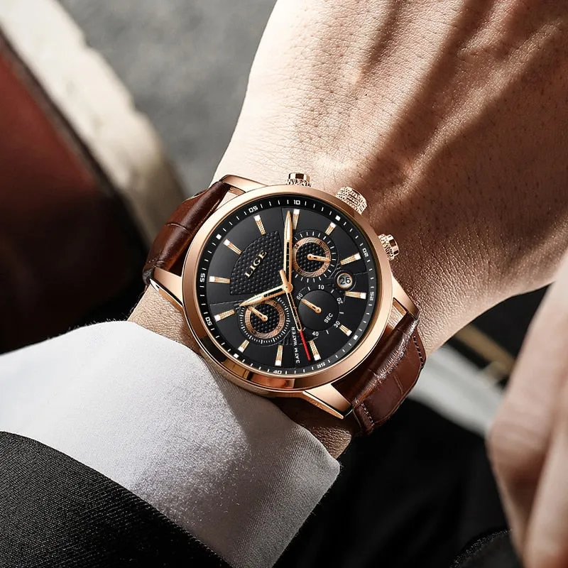 Fashionable Military Watch Made of Leather