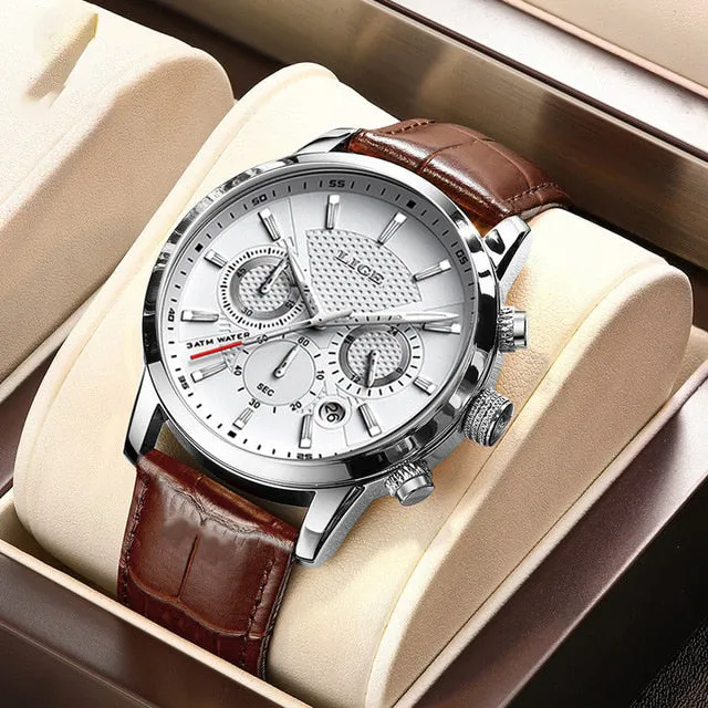 Fashionable Military Watch Made of Leather