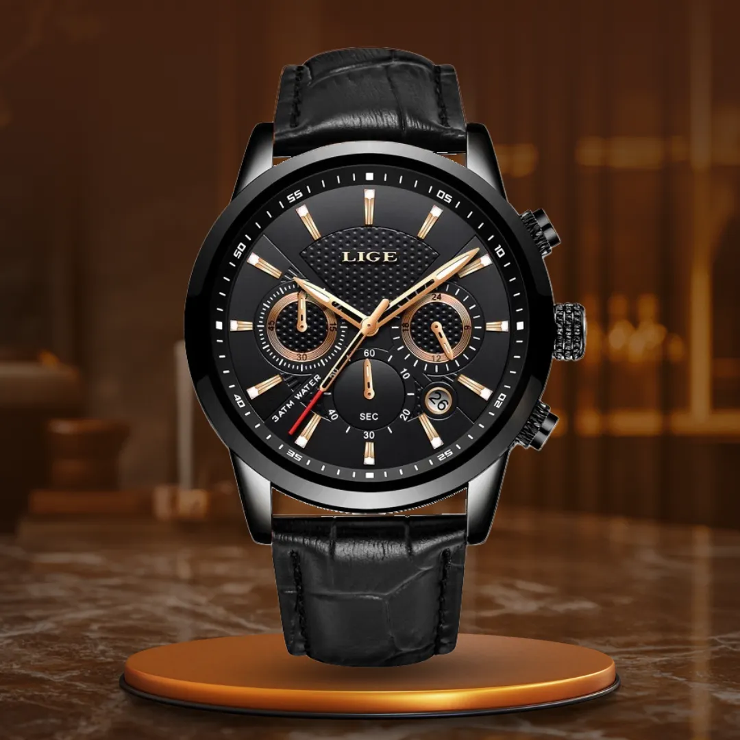 Fashionable Military Watch Made of Leather