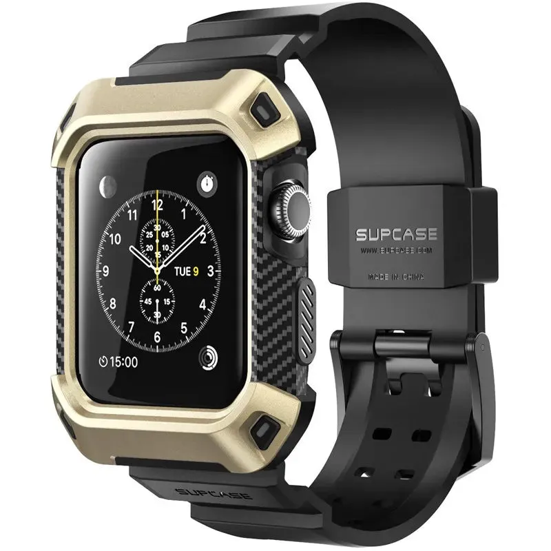 For Apple Watch Series 3 / 2 / 1 42Mm Rugged Protective Case With Strap Bands
