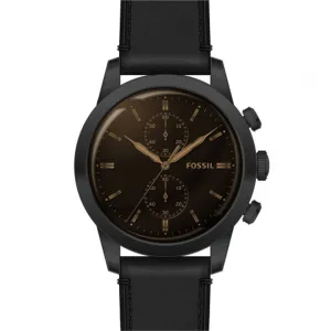 Fossil Machine Chronograph Black Leather Watch FSRR86P