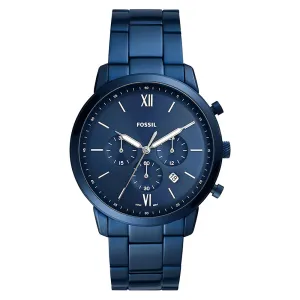 Fossil Mens Blue Dial Band Stainless Steel Quartz Watch - FS5826