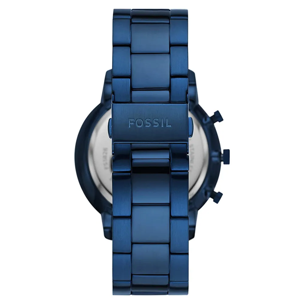Fossil Mens Blue Dial Band Stainless Steel Quartz Watch - FS5826