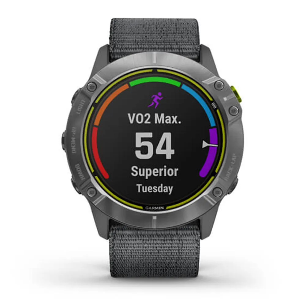 Garmin Enduro Steel Gray UltraFit Light-Weight Elastic Nylon Hook Loop Nylon Strap Watch - 010-02408-00