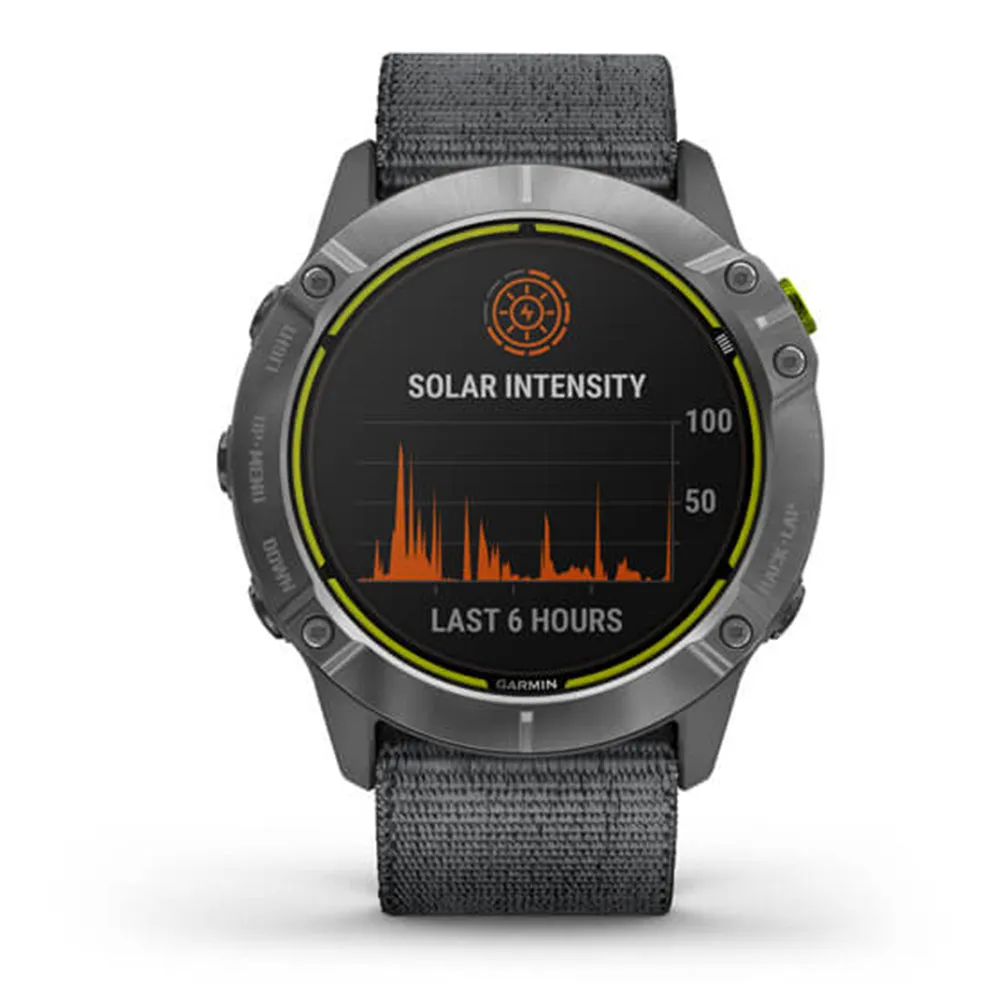 Garmin Enduro Steel Gray UltraFit Light-Weight Elastic Nylon Hook Loop Nylon Strap Watch - 010-02408-00
