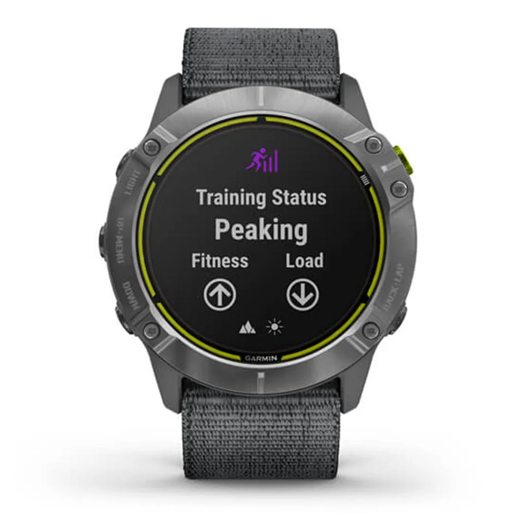 Garmin Enduro Steel Gray UltraFit Light-Weight Elastic Nylon Hook Loop Nylon Strap Watch - 010-02408-00