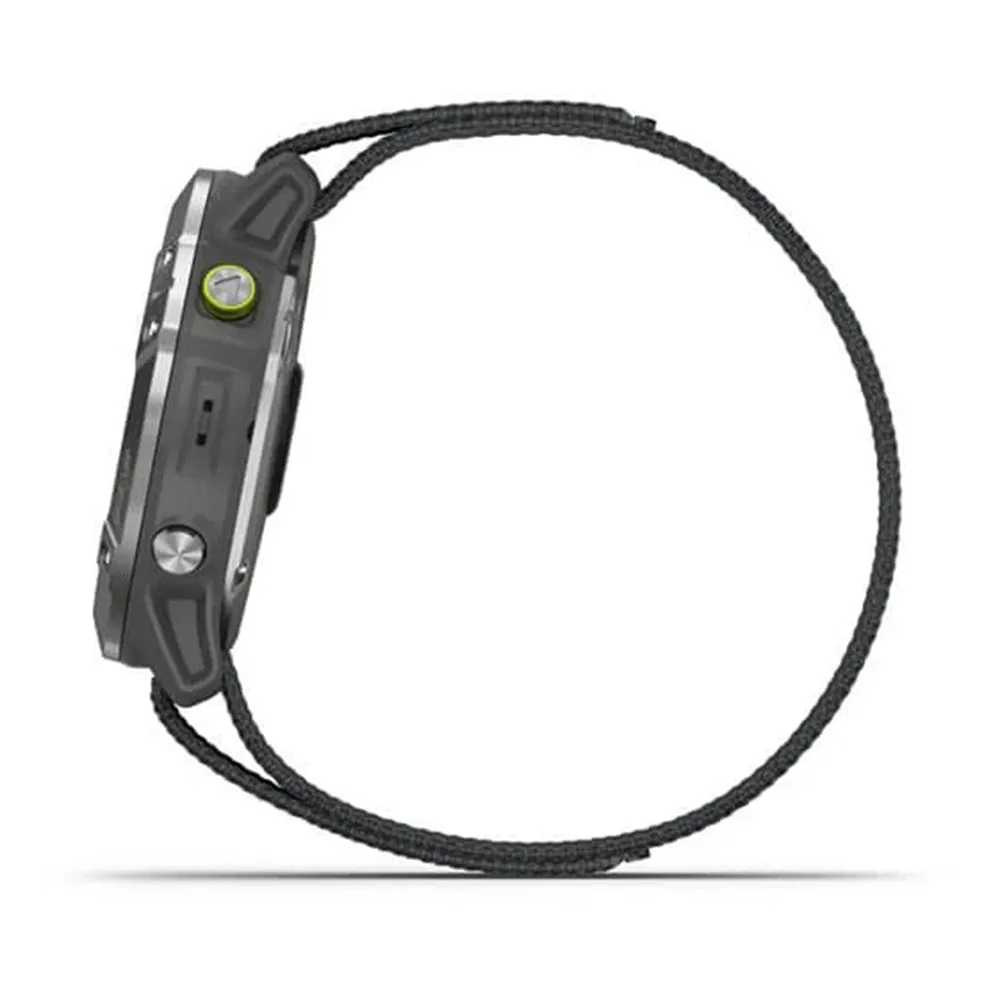 Garmin Enduro Steel Gray UltraFit Light-Weight Elastic Nylon Hook Loop Nylon Strap Watch - 010-02408-00