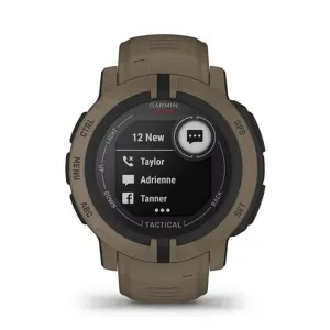 Garmin Instinct 2 Solar - Tactical Edition Coyote Tan Silicone Band Solar Charging Capabilities Multi-GNSS Support Watch - 010-02627-14