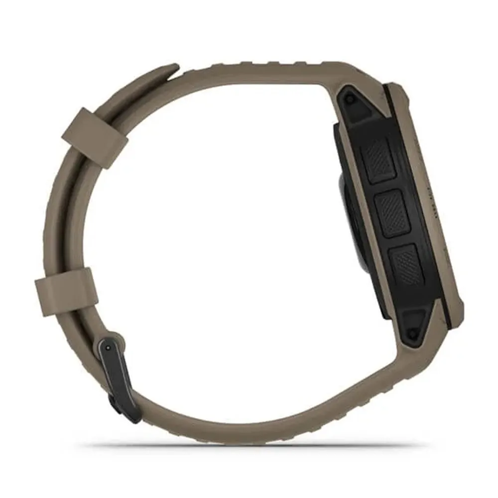 Garmin Instinct 2 Solar - Tactical Edition Coyote Tan Silicone Band Solar Charging Capabilities Multi-GNSS Support Watch - 010-02627-14