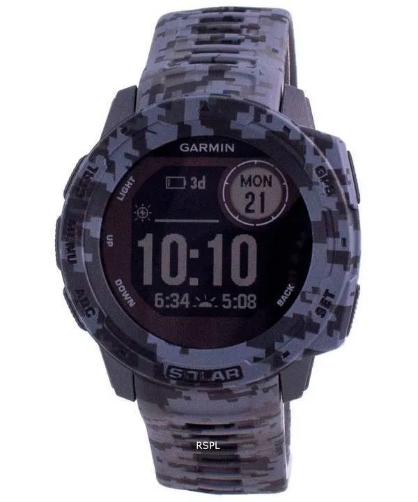 Garmin Instinct Solar Tactical Edition Graphite Camo Silicone Band 010-02293-05 Multisport Watch