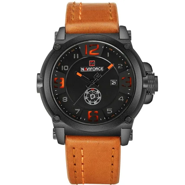 Genuine NAVIFORCE Leather Quartz Watch