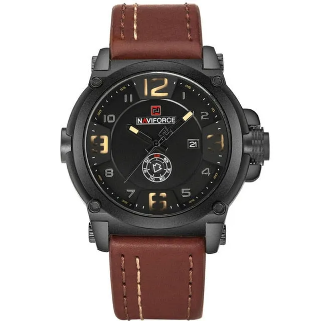 Genuine NAVIFORCE Leather Quartz Watch