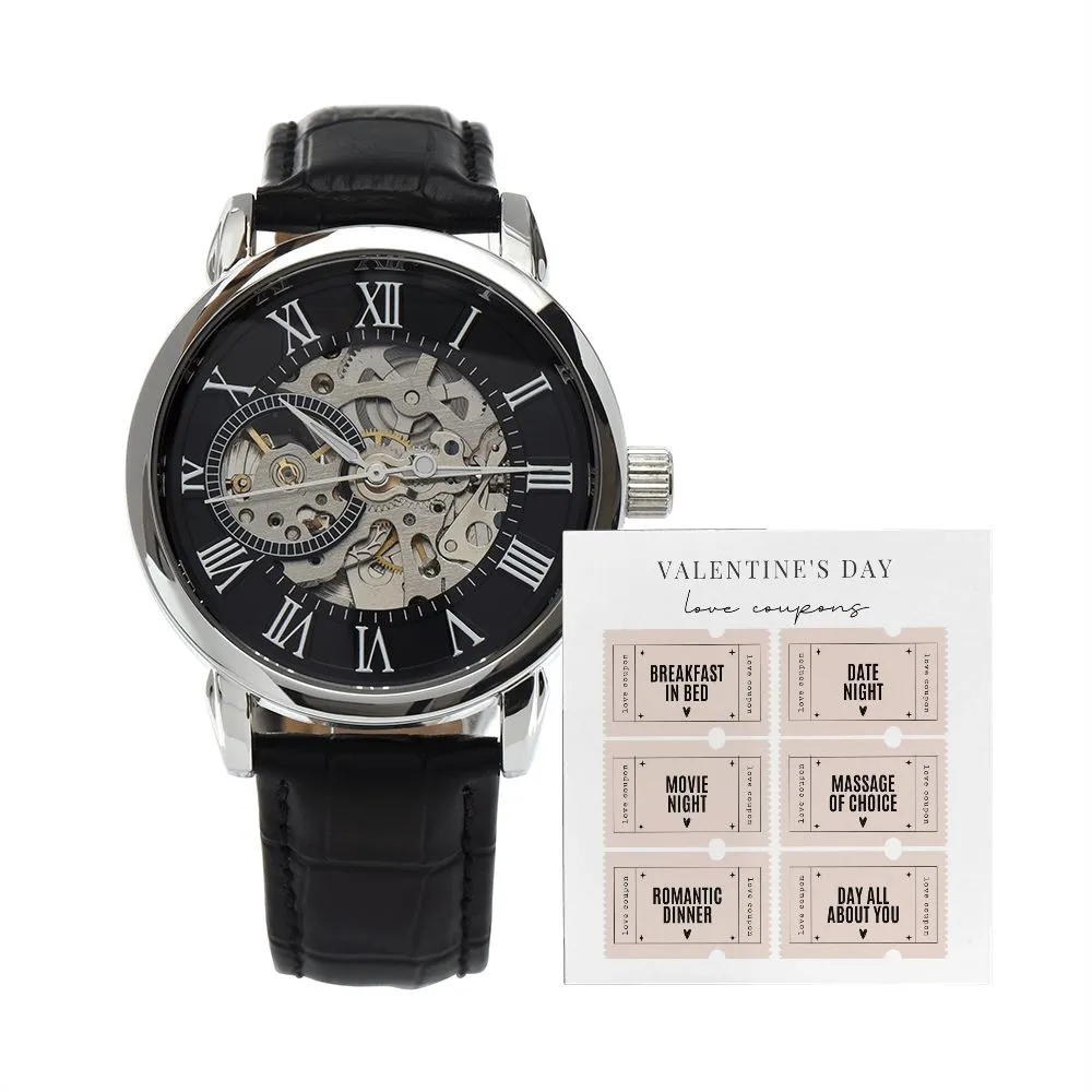 Gifts for Husband Valentine's Day Openwork Watch Gifts for Men