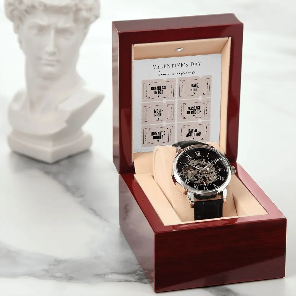Gifts for Husband Valentine's Day Openwork Watch Gifts for Men