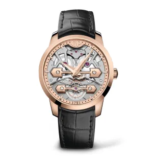 Girard-Perregaux Classic Bridges 45mm Watch with Black Leather Strap