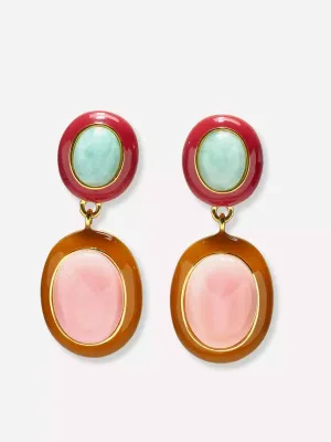 Gold-plated papaya drop earrings