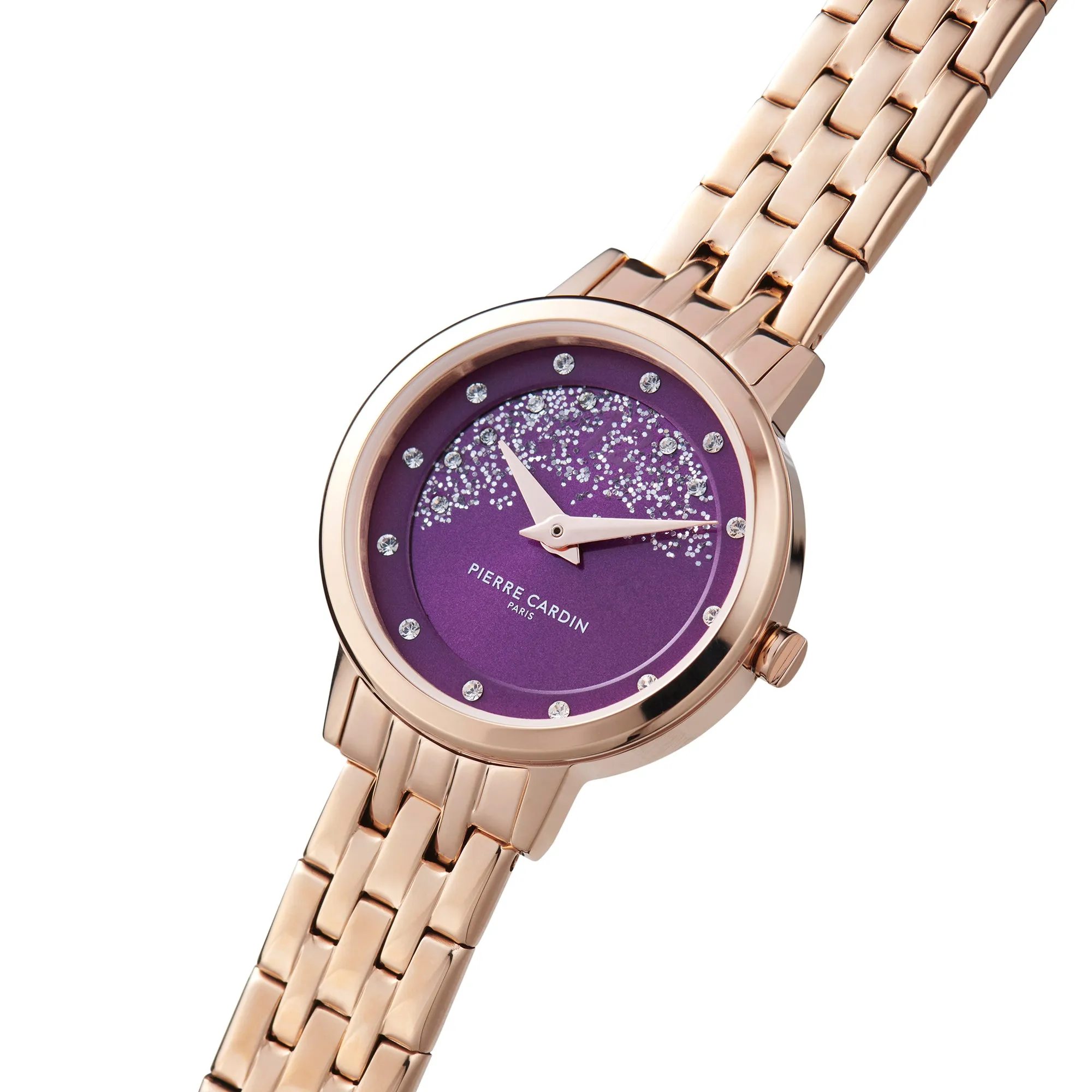 Goutte d'Or Lustre Ladies Rose Gold Watch with Violet dial